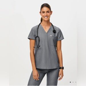Figs Graphite Catarina Scrub Top Medium
